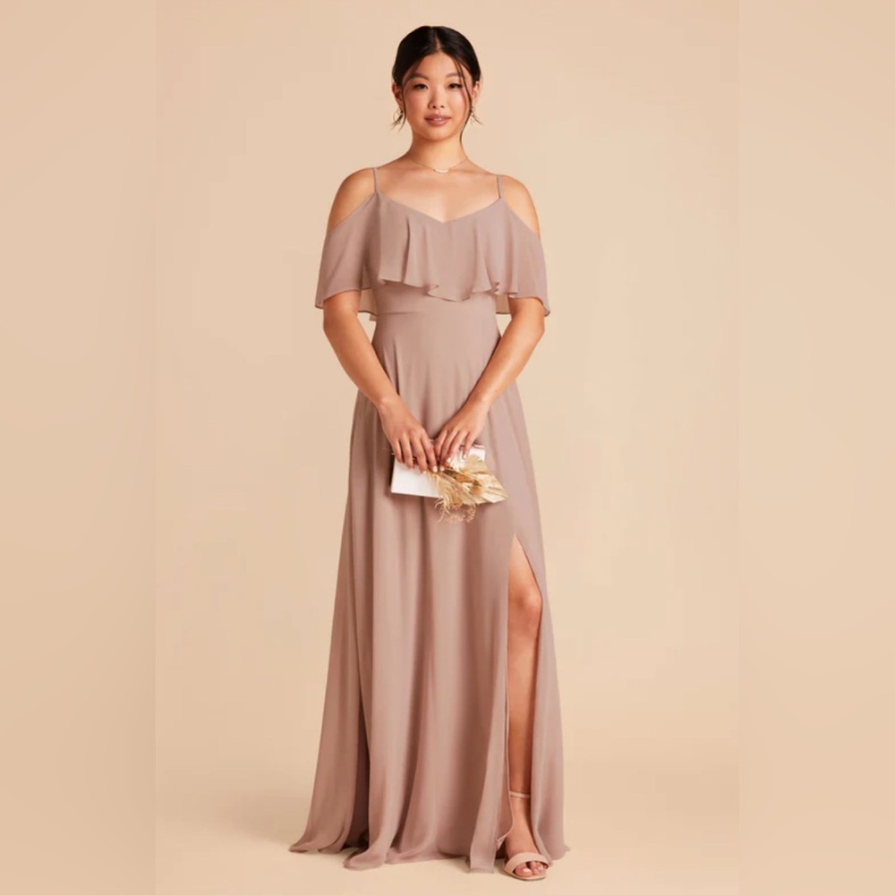 Birdy Grey Dusty Mauve Cold-Shoulder Flutter Bridesmaid Dress